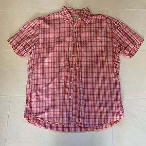 Jcrew men’s dress salmon pink red short sleeve shirt